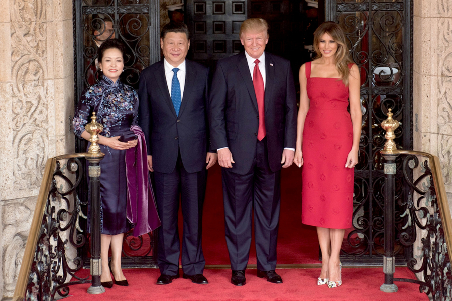 Prezydent Xi Jinping i prezydent USA Donald Trump.